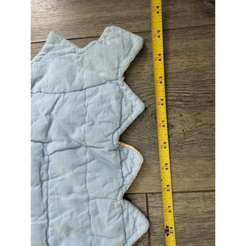 Cotton Coastal Quilted Baby Throw Blanket Yellow Blue 45” X 55” Beach Cottage - Picture 6 of 6